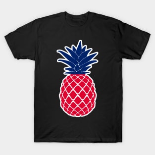 Pineapple 4th of July Celebration, Patriotic Red White Blue T-Shirt